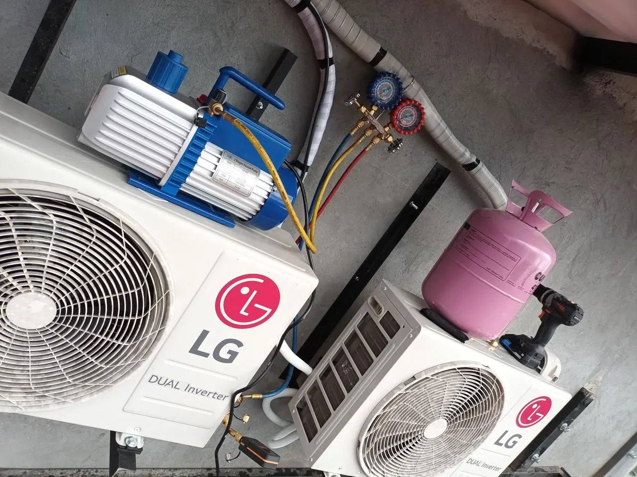 Carga de refrigerante en aire acondicionado